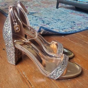 Herstyle Rose Gold Block Heels